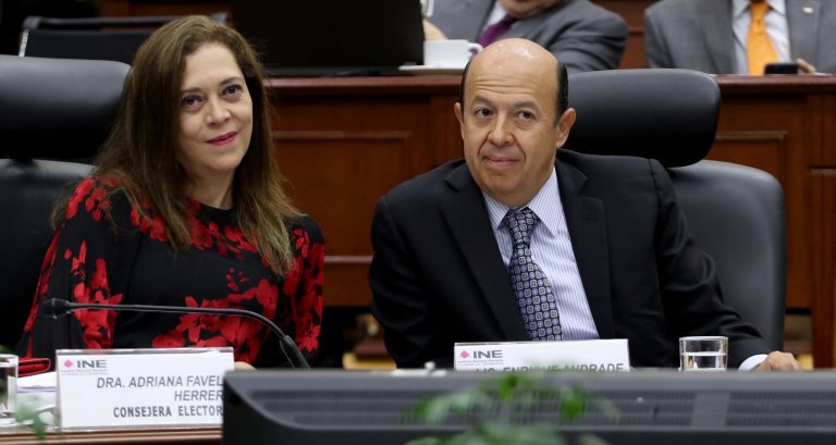 Adriana Favela Herrera y Enrique Andrade González, Consejera y Consejero Electorales.