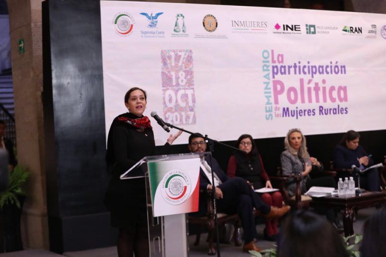 Adriana Favela Herrera, Consejera Electoral del INE en el  Seminario "La participación política de las mujeres rurales".