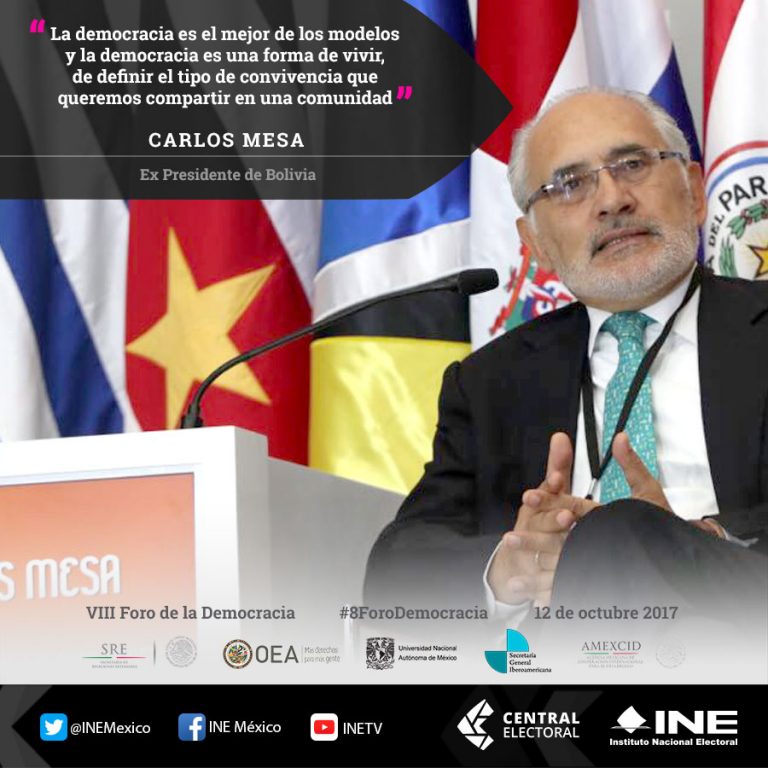 Carlos Mesa, ex Presidente de Bolivia.