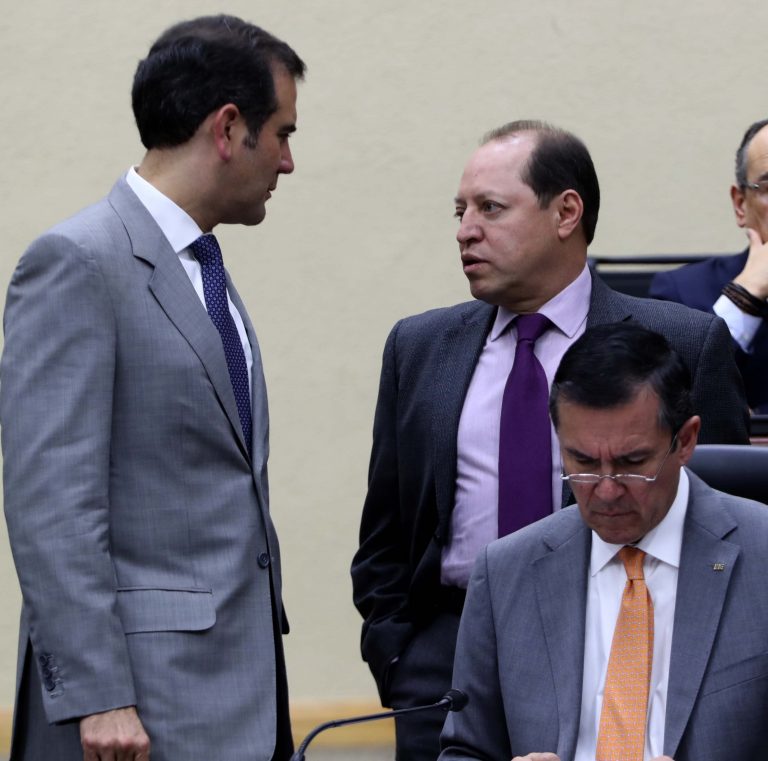 Lorenzo Córdova Vianello Consejero Presidente, Marco Antonio Baños Consejero Electoral y Edmundo Jacobo Molina Secretario Ejecutivo del INE.