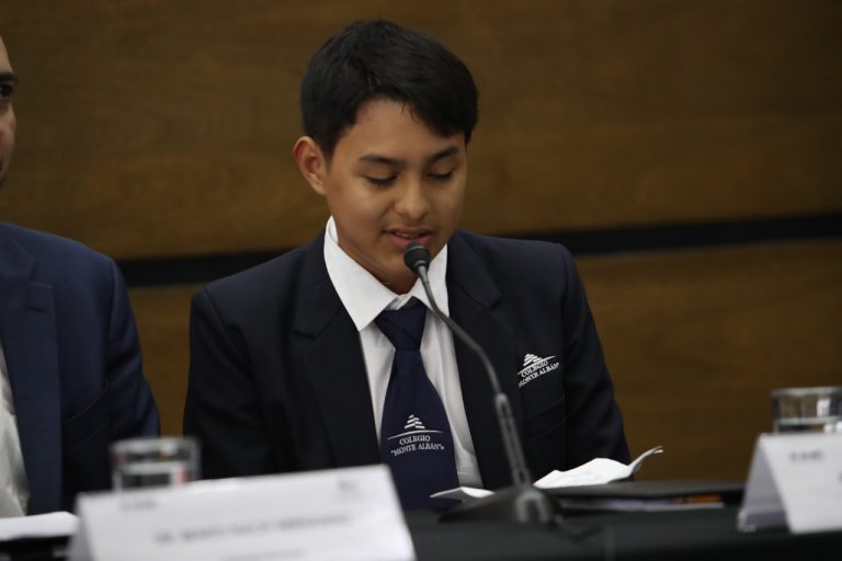 Khristian Iñaqui Ramírez, participante del 10° Parlamento de las niñas y los niños de México.