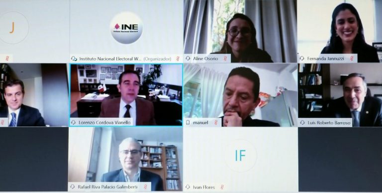 Encuentro Virtual "Convenio de Colaboración Bilateral, Acompañamiento en Próximas Elecciones y Colaboración en Materia de Combate a la Desinformación y Noticias Falsas entre el Tribunal Superior Electoral de Brasil y el INE"