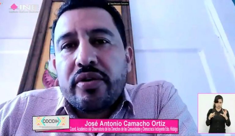 José Antonio Camacho Ortiz, Coordinador Camacho Ortiz, Coordinador Académico del Observatorio de los Derechos de las Comunidades Indígenas y Democracia incluyente del Estado de Hidalgo.