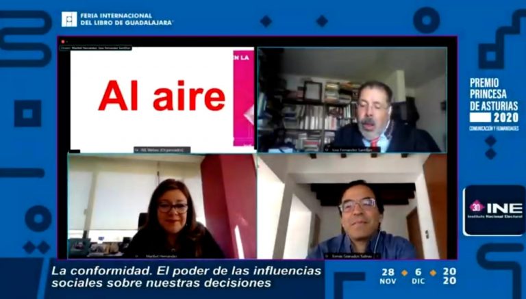 Participación del INE en la FIL de Guadalajara 2020. Presentación del libro “La Conformidad. El poder de las influencias sociales sobre nuestras decisiones”