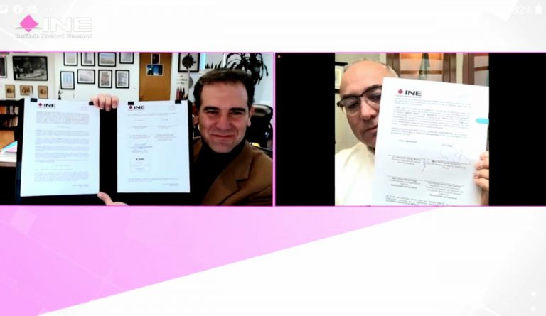 Firma de Colaboración Técnica que celebran El Instituto Nacional Electoral y Talleres Gráficos de México.