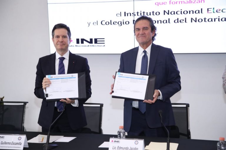 Presentación del Protocolo de Atención a Petición de la Oficialía Electoral que formalizan el Instituto Nacional Electoral y el Colegio Nacional del Notariado Mexicano.