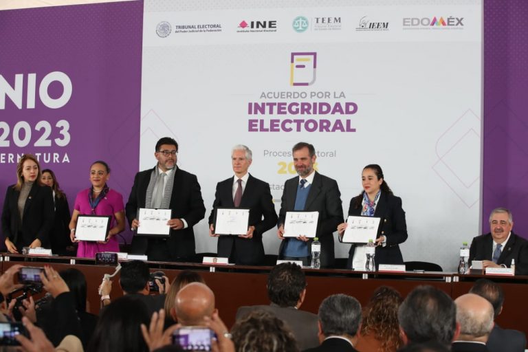 Firma del Acuerdo por la Integridad Electoral para el Proceso Electoral 2023 en el Estado de México.