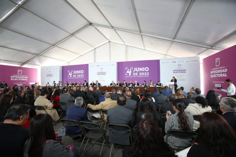 Firma del Acuerdo por la Integridad Electoral para el Proceso Electoral 2023 en el Estado de México.