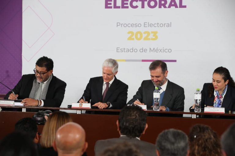 Firma del Acuerdo por la Integridad Electoral para el Proceso Electoral 2023 en el Estado de México.