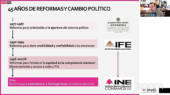 Ponencia de Lorenzo Córdova Vianello, Consejero Presidente del INE.