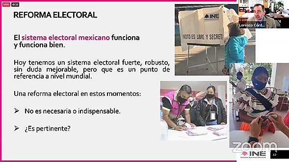 Ponencia de Lorenzo Córdova Vianello, Consejero Presidente del INE.