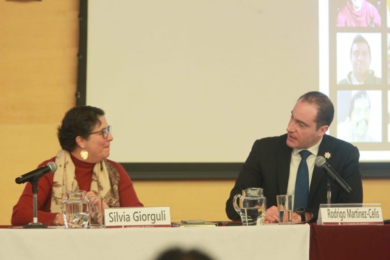 Silvia Giorguli Presidenta de El Colmex y Rodrigo Martínez Celis Secretario de Seguridad Edomex.