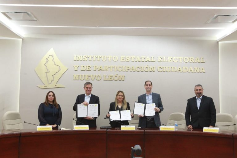 Firma del Convenio General de Apoyo y Colaboración para el Fomento de la Cultura Cívica Democrática en el Estado de Nuevo León.