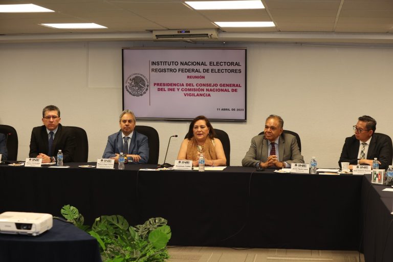 Reunión entre la Presidencia del Consejo del INE y la Comisión de Nacional de Vigilancia.