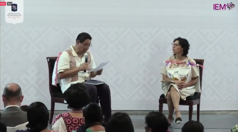 Ignacio Hurtado Gómez Consejero Presidente del IEM y Rita Bell López Consejera Electoral del INE.