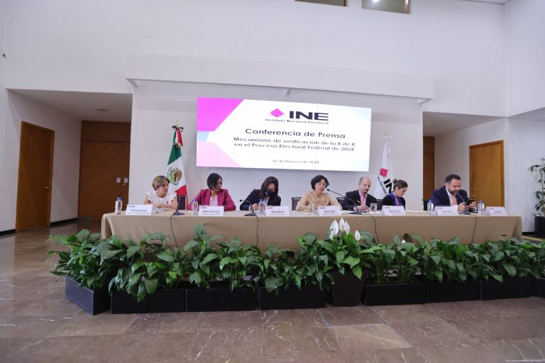 Conferencia de Prensa Mecanismos de verificación de la 8 de 8 en el Proceso Electoral Federal de 2024.