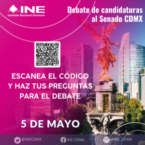 Código QR para enviar preguntas para el debate de candidatos al Senado CDMX