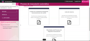 Captura de pantalla de sitio web del INE