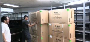 Recepción de cajas con material electoral