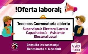 Oferta laboral del INE en Oaxaca