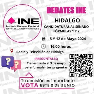 Código QR para visualizar el Debate por el Senado de Hidalgo