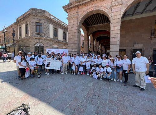Grupo de personas participantes en el Paseo por la democracia