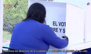 Mujer ejerciendo su voto anticipado