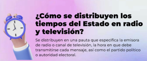 ¿Cómo se distribuyen los tiempos del Estado en radio y televisión?
