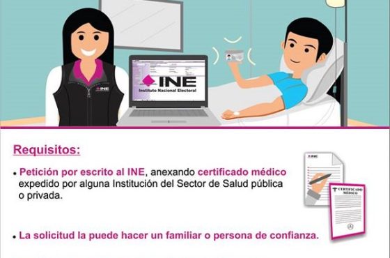 Banner informativo sobre requisitos para visita del INE a tu domicilio