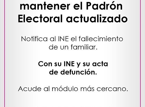 Banner informativo sobre familiares fallecidos
