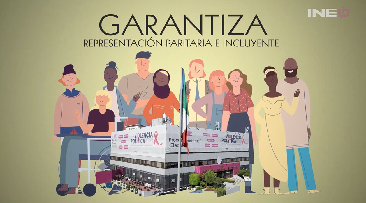 Ilustración de acciones afirmativas impulsadas por el INE