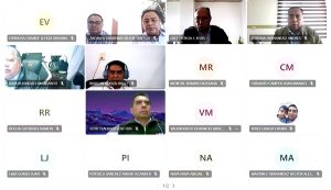 Captura de pantalla con integrantes del INE en reunión virtual