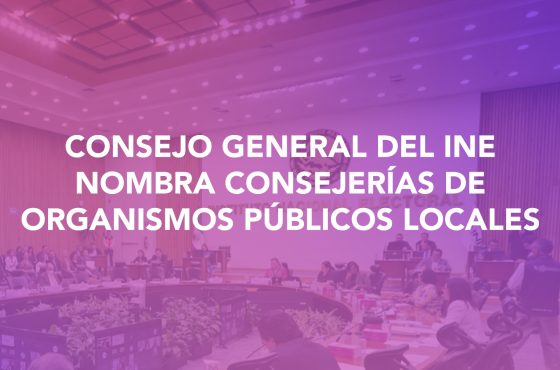 Consejo General del INE nombra Consejerías de Organismos Públicos Locales