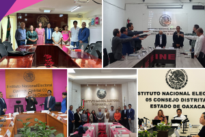 Diversas fotos de los consejos distritales del INE Oaxaca