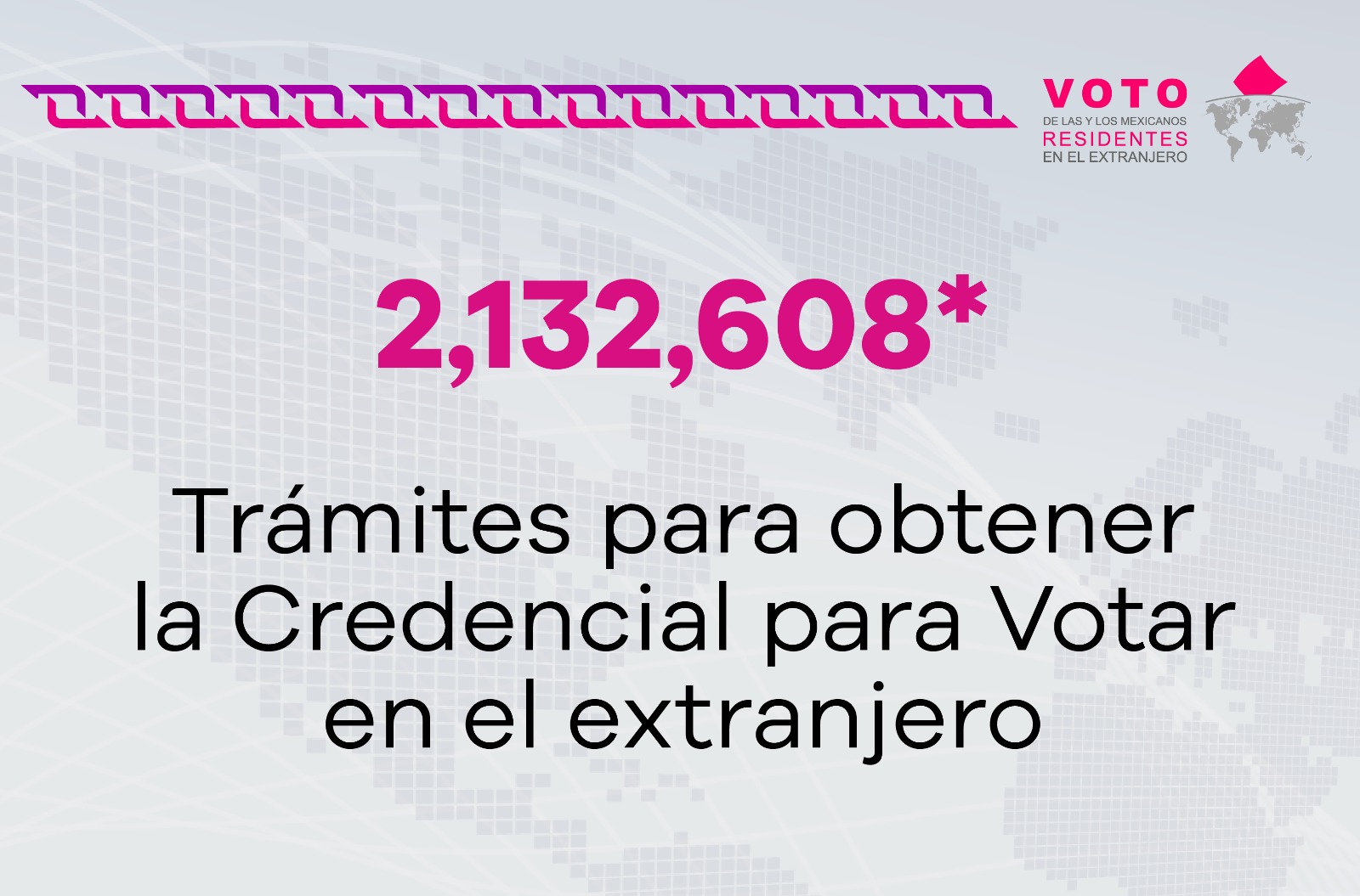 2,132,608 trámites para obtener la Credencial para Votar en el extranjero