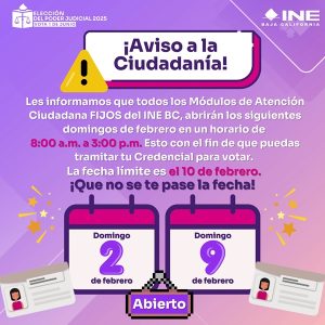 Anuncio de aviso a la ciudadanía sobre servicio de Módulo