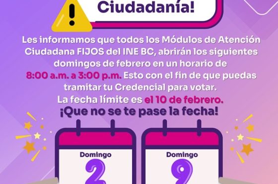 Anuncio de aviso a la ciudadanía sobre servicio de Módulo