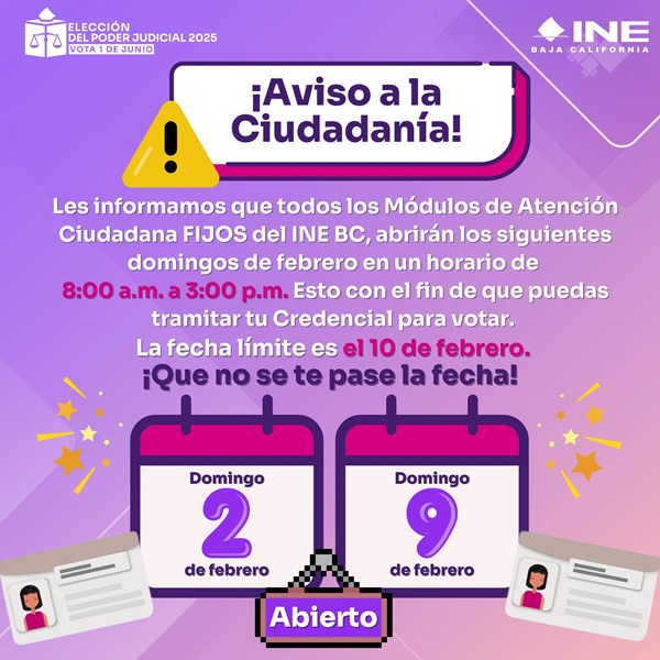 Anuncio de aviso a la ciudadanía sobre servicio de Módulo