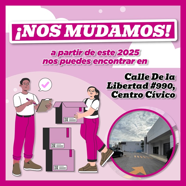 Cartel de aviso de !Nos Mudamos!