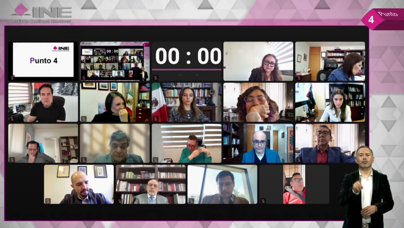 Fotografía de videollamada del Consejo General del INE