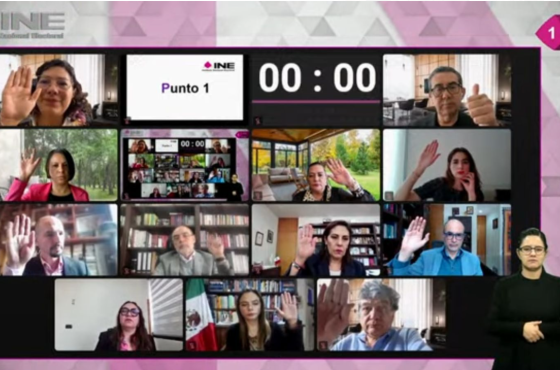 Las y los consejeros del INE analizan asuntos de Consejo General mediante videollamada