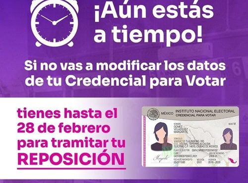 Cartel del INE Tlaxcala con información sobre modificar datos de la credencial para votar