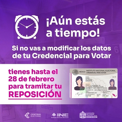 Cartel del INE Tlaxcala con información sobre modificar datos de la credencial para votar