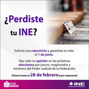 Cartel del INE con información sobre reposición de credenciales