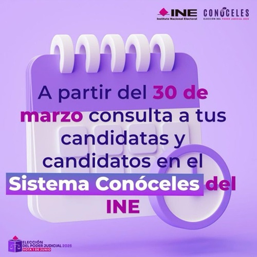 Cartel sobre el sistema conóceles del INE