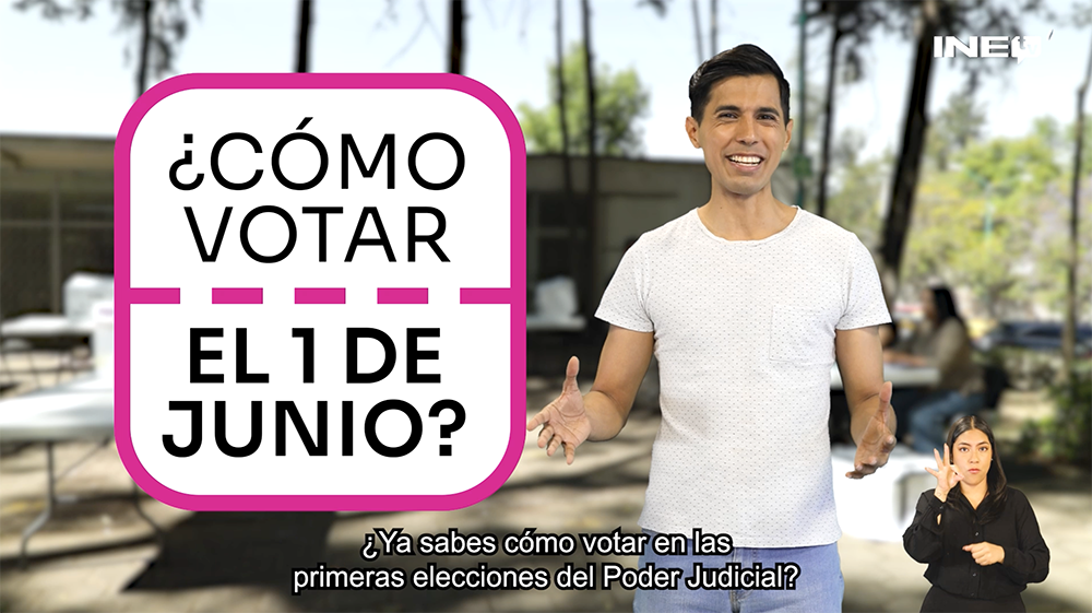 Hombre explicando como votar el 1 de junio