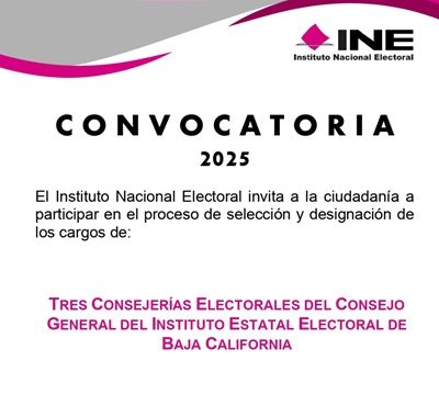 cartel del ine con información sobre la convocatoria