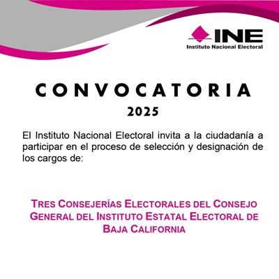 cartel del ine con información sobre la convocatoria