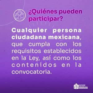 Banner de quienes pueden participar en la elección del poder Judicial