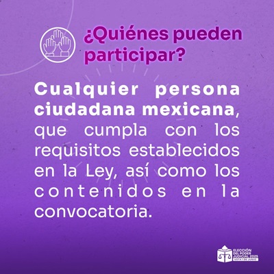Banner de quienes pueden participar en la elección del poder Judicial